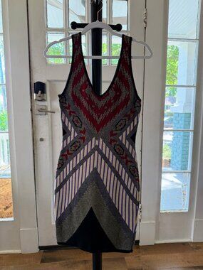ASTR The Label Bodycon Geometrical Tribal Sweater Knit Dress Size Large